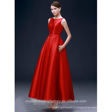 Alibaba Elegant Long Nouveau Designer Cap Sleeve Rouge Couleur A Line Robes de soirée ou Robe de demoiselle d&#39;honneur LE37